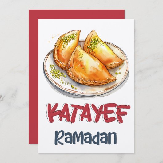 カタイエフラマダン | 繊細なペストリー、豊富なフィリング 招待状 (正面/裏面)