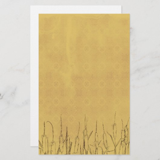 カタイルペンとインクプラントスケッチ 便箋 (正面/裏面)