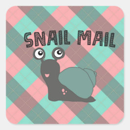 カタカタ snail mail ステッカー - クラシックチェック柄!!