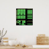 カタカナ日本のアルファベットのポスター(黒/オリーブ) ポスター (キッチン)