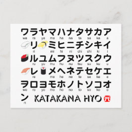 カタカナ日本のテーブル(すし) ポストカード