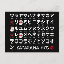 カタカナ日本のテーブル(ラッキーキャット) ポストカード