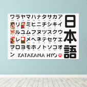 カタカナ日本のテーブル（花札） キャンバスプリント (インサイチュ (ウッドフロア))