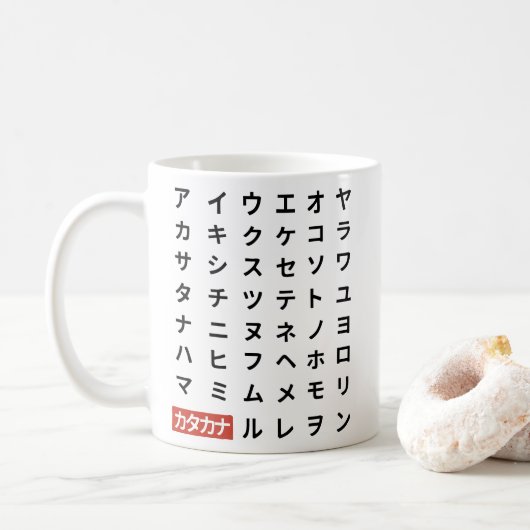カタカナ コーヒーマグカップ (ドーナツ)