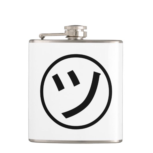 カタカナ㋡ツ微笑み絵文字/絵文字 フラスク (正面)