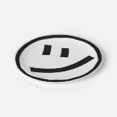 カタカナ㋡ツ微笑み絵文字/絵文字 ペーパープレート (アングル)