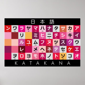 カタカ日本のナ表 ポスター