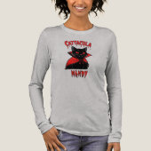 カタキュラブラックバンパイアキャットハロウィーン トライブレンドTシャツ (正面)