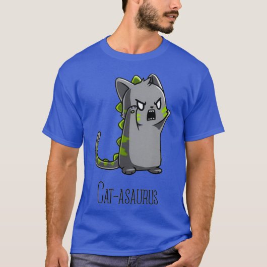 カタサウルスキッテン子猫恐竜Tレックスディノネコ Tシャツ (正面)