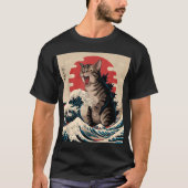 カタジラアートウェー日本のブ猫好き Tシャツ (正面)