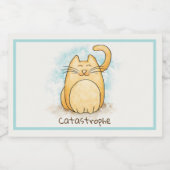 カタストロフィックかわいいキャットプリン酒ボトルラベル リキュールボトルラベル (シングルラベル)