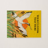 カタチカラフルと夕空を持つ鳥アート ジグソーパズル (横)