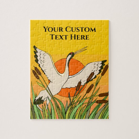 カタチカラフルと夕空を持つ鳥アート ジグソーパズル (縦)