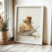 カタツナお洒落リ絵画のナメクジ腹足動物軟体動物 ポスター