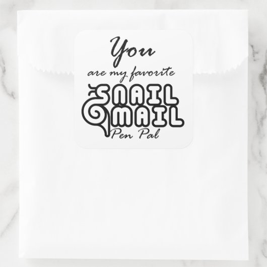 カタツムイルメールペンパルライターフレンドシップタイポグラフィ スクエアシール (バッグ)