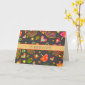 カタツムイルメールマッシュルームレインボーおもしろいインスピレーション カード (黄色い花)