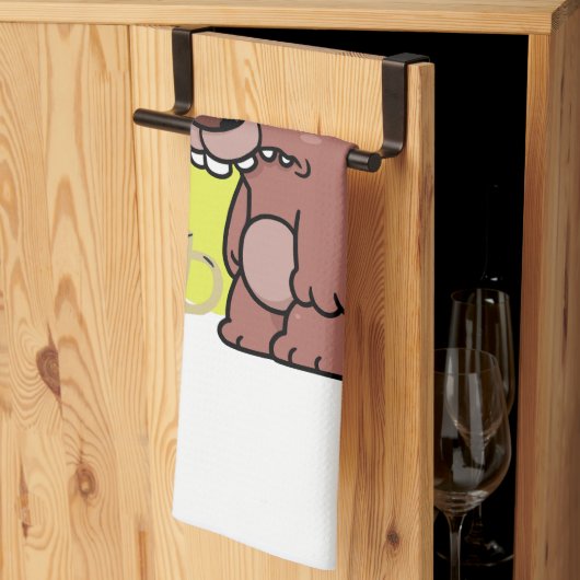 カタツムクの時間！ – 動物おもしろい – コーヒー – クッキー キッチンタオル (三つ折り)