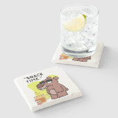 カタツムクの時間！ – 動物おもしろい – コーヒー – クッキー ストーンコースター (横)