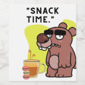 カタツムクの時間！ – 動物おもしろい – コーヒー – クッキー ワインラベル (シングルラベル)