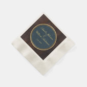 カタツムケキビクトリアンンレザー結婚ブラウン 縁ありカクテルナプキン (角)