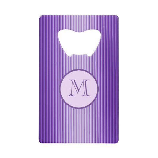 カタツムジー洗練パープルカスタムモノグラム クレジットカード栓抜き (正面)