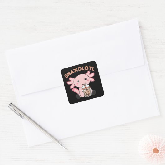 カタツムソロトルアキソロトルバブルティーラバーズスイートアニマルズ スクエアシール (封筒)