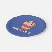 カタツムソロトルアクソロトルラバーカワイブアニマルフライTシャツ ペーパープレート (アングル)