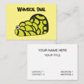 カタツムリおもしろいお洒落の幼稚園 名刺 (正面/裏面)