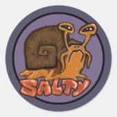 カタツムリおもしろいの絵文字「塩辛」 ラウンドシール (正面)