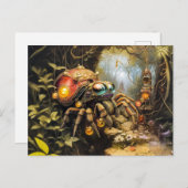 カタツムリおもしろいの貝殻の体を持つクモのファンタジー前 ポストカード (正面/裏面)