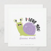 カタツムリおもしろいバレンタインデーのグリーティングカード シーズンカード (正面/裏面)