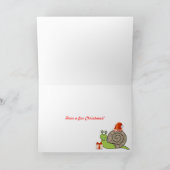 カタツムリおもしろいファミリーのクリスマスカード シーズンカード (内部)