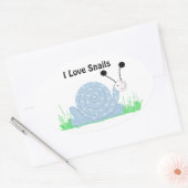 カタツムリが大好き 楕円形シール (封筒)