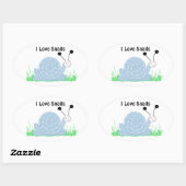 カタツムリが大好き 楕円形シール (シート)