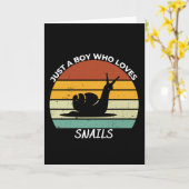 カタツムリが好きな男の子だけ カード (黄色い花)