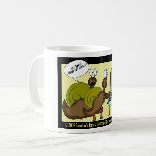 カタツムリが電子メールおもしろいの漫画のギフト&ティーを取得 コーヒーマグカップ (正面左)