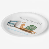 カタツムリとカストライプのップ ペーパープレート (アングル)