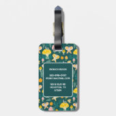 カタツムリとキノコカスタマイズかわいい ラゲッジタグ (裏面縦)