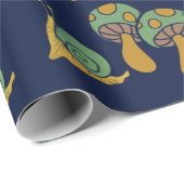 カタツムリとキノコレトロカタツムリのキノコ模様 ラッピングペーパー (ロールコーナー)