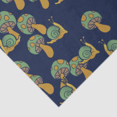 カタツムリとキノコレトロカタツムリのキノコ模様 薄葉紙 (詳細)