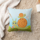 カタツムリとキノコ クッション (ブランケット)