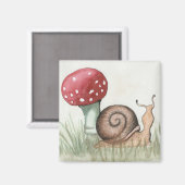 カタツムリとキノコ マグネット (正面/裏面)