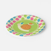 カタツムリとバルーン子供の誕生日パーティー ペーパープレート (アングル)