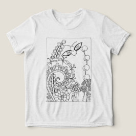 カタツムリとファンタジーの花を持つ蛾 トライブレンドＴシャツ