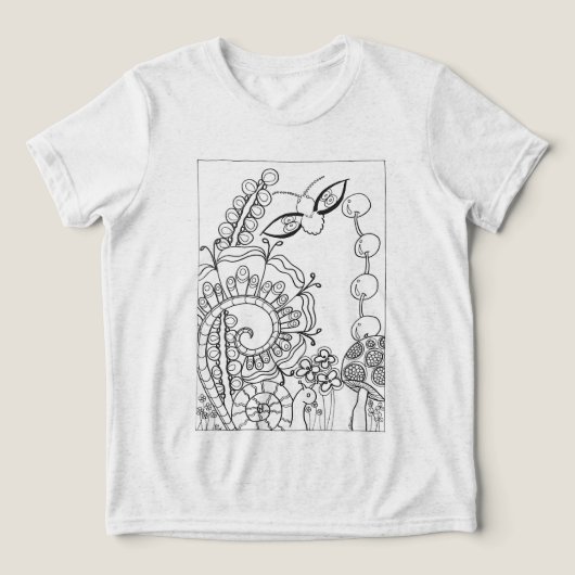 カタツムリとファンタジーの花を持つ蛾 トライブレンドＴシャツ (デザイン正面)