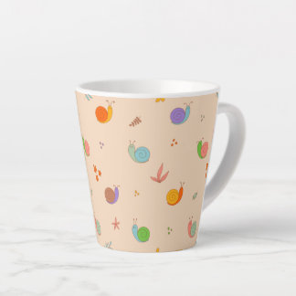 カタツムリと花が咲き乱れる可愛いラテマグカップ カフェラテマグ