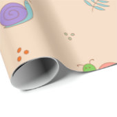 カタツムリと花の包み紙 ラッピングペーパー (ロールコーナー)