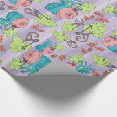 カタツムリと鳥のレース ラッピングペーパー (角)