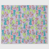 カタツムリと鳥のレース ラッピングペーパー (フラット)