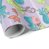カタツムリと鳥のレース ラッピングペーパー (ロールコーナー)